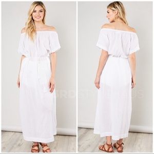 🏷SAMPLE SALE//WHITE COVERUP LINEN DRESS